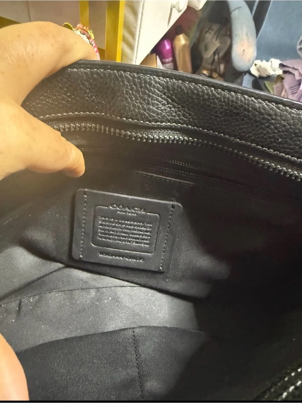 Coach Signature Canvas Clutch in Black and Gray